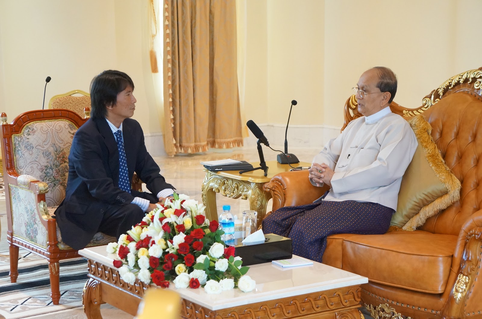 VOA Burmese chief, Than Lwin Htun with President Thein Sein